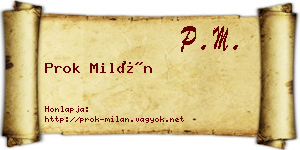 Prok Milán névjegykártya