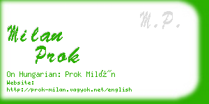 milan prok business card